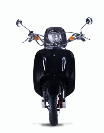 TECHNO CLASSIC 2.0 RETRO ROLLER 50ccm schwarz mit Topcase und schwarzer Sitzbank