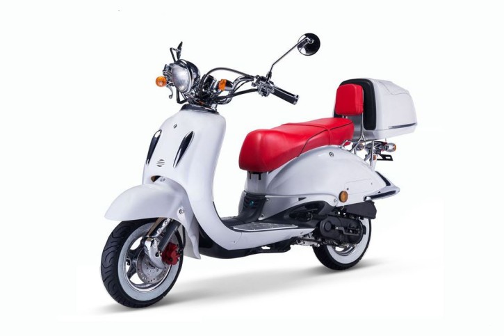 Techno Classic 2.0 125 weiss - inkl. Top Case - Sitz: rot